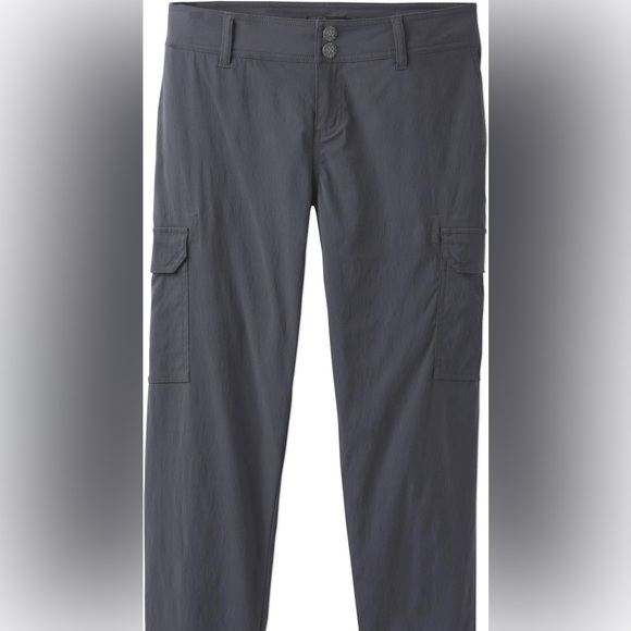 Prana women’s 8 Sage jogger cargo travel ankle gray pants REI camping hiking EUC - Picture 14 of 14